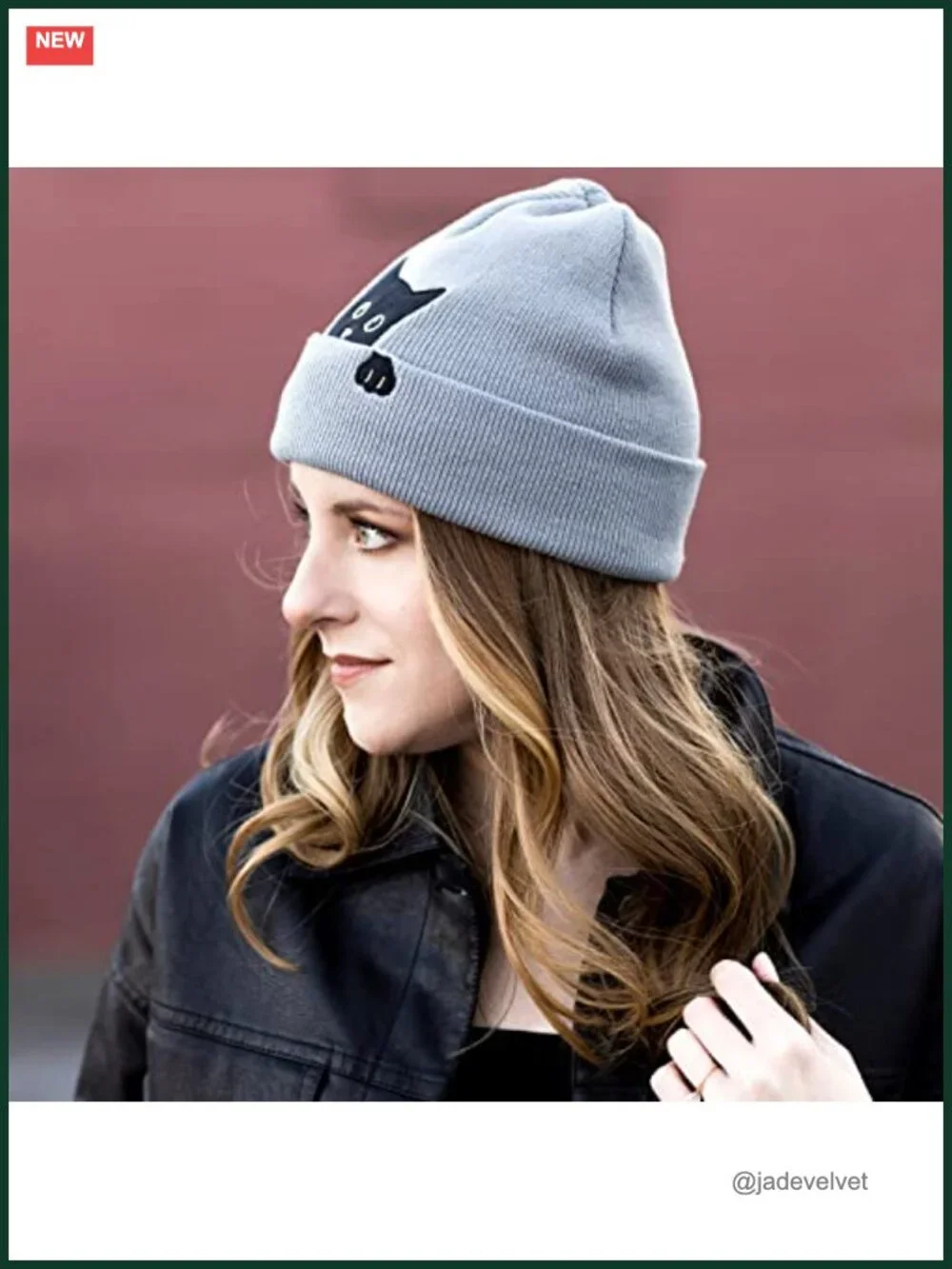 Women's Cotton Cat Ear Beanie Winter Hat Gift for Cat Lovers